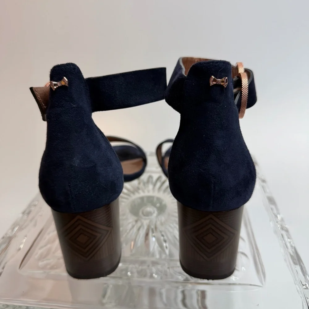 Ted Baker Kolissa3 Style navy suede ankle strap sandal- size 7